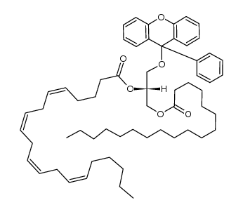 (R)-1-((9-phenyl-9H-xanthen-9-yl)oxy)-3-(stearoyloxy)propan-2-yl (5Z,8Z,11Z,14Z)-icosa-5,8,11,14-tetraenoate结构式