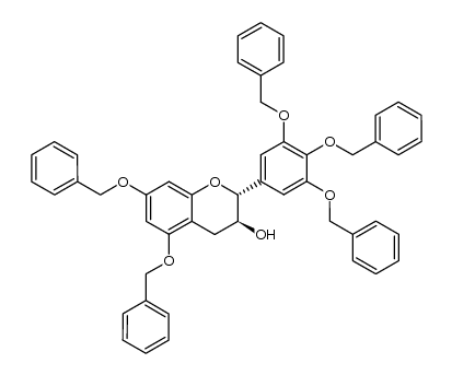 (-)-(2R,3S)-trans-5,7-bis(benzyloxy)-2-[3,4,5-tris(benzyloxy)phenyl]chroman-3-ol结构式