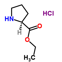 (S)-吡咯烷-2-羧酸乙酯盐酸盐结构式