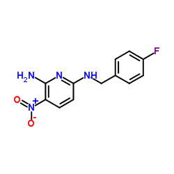 2-氨基-6-(4-氟苄胺)-3-硝基吡啶结构式