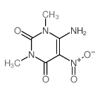 6-amino-1,3-dimethyl-5-nitro-pyrimidine-2,4-dione结构式