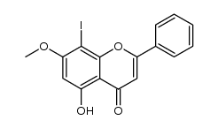 5-hydroxy-8-iodo-7-methoxy-2-phenyl-chromen-4-one结构式
