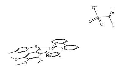 [Pd2(k2-C,S-CH(STol-p)(C6H(STol-p-2)(OMe)3-3,4,5))(2,2'-bipyridine)]OSO2CF3结构式