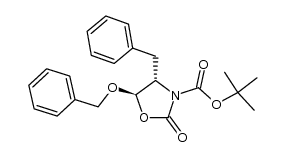(4S,5R)-4-benzyl-5-benzyloxy-3-tert-butoxycarbonyl-2-oxazolidinone结构式