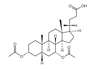 3&alpha;,7&alpha;-diacetoxy-24-phenyl-5&beta;-cholan-24-oic acid结构式