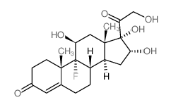 Pregn-4-ene-3,20-dione,9-fluoro-11,16,17,21-tetrahydroxy-, (11b,16a)- (9CI)结构式