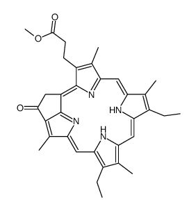 3-(9,14-diethyl-4,8,13,18-tetramethyl-20-oxo-3,4-didehydro-phorbin-3-yl)-propionic acid methyl ester结构式
