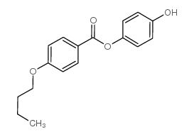 4-丁氧苯甲酸-4-羟基苯酯结构式