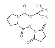 叔丁氧羰基-脯氨酰-琥珀酰亚胺结构式