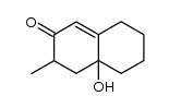 6-Hydroxy-4-methylbicyclo[4.4.0]dec-1-en-3-on结构式