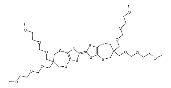 2-[6',6'-Bis(methoxyethoxymethoxymethyl)-6',7'-dihydro-5'H-[1,3]dithiolo[4,5-b][1,4]dithiepin-2'-ylidene]-6,6-bis(methoxyethoxymethoxymethyl)-6,7-dihydro-5H-[1,3]dithiolo[4,5-b][1,4]dithiepine结构式