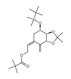 [3R-(1Z,3β,4α,5α)]-2-[5-(1,1-dimethylethyl)dimethylsilyloxy-3,4-isopropylidenedioxy-2-methylenecyclohexylidene]ethyl trimethylacetate结构式