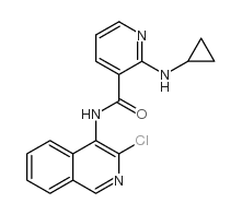 N-(3-氯-4-异喹啉)-2-(环丙基氨基)-3-吡啶羧酰胺结构式