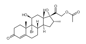 21-acetoxy-9-bromo-11β,17-dihydroxy-16α-methyl-pregn-4-ene-3,20-dione结构式