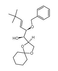 (1S,2R,E)-2-(benzyloxy)-5,5-dimethyl-1-((R)-1,4-dioxaspiro[4.5]decan-2-yl)hex-3-en-1-ol结构式