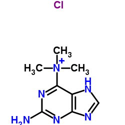 2-amino-N,N,N-trimethyl-9H-purine-6-ylammonium chloride结构式