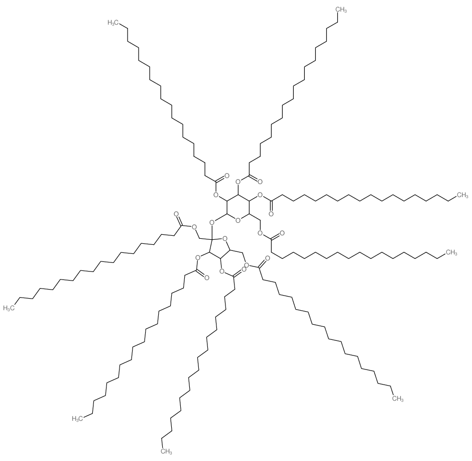 [2-[3,4-dioctadecanoyloxy-2,5-bis(octadecanoyloxymethyl)oxolan-2-yl]oxy-3,5-dioctadecanoyloxy-6-(octadecanoyloxymethyl)oxan-4-yl] octadecanoate结构式