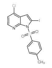 N-甲苯磺酰-4-氯-2-碘-7-氮杂吲哚结构式