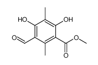 3-Formyl-4,6-dihydroxy-2,5-dimethylbenzoic acid methyl ester结构式