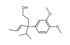 (4E,3R)-(-)-3-(3,4-dimethoxyphenyl)-3-isopropylhex-4-enol结构式