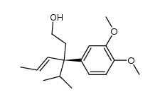 (4E,3S)-(+)-3-(3,4-dimethoxyphenyl)-3-isopropylhex-4-enol结构式