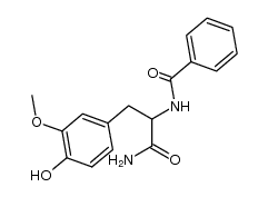 N-benzoyl-β-(4-hydroxy-3-methoxyphenyl)-alaninamide结构式