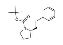 N-(tert-butoxycarbonyl)-2-(2-phenylethenyl)pyrrolidine结构式