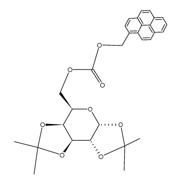 1,2,3,4-di-O-isopropylidene-D-galactopyranosyl pyren-1-ylmethoxycarbonate结构式