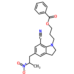 1-[3-(苯甲酸基)丙基]-2,3-二氢-5-(2-硝基丙基)-1H-吲哚-7-甲腈结构式