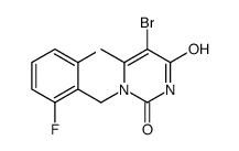 5-BROMO-1-(2,6-DIFLUORO-BENZYL)-6-METHYL-1H-PYRIMIDINE-2,4-DIONE结构式