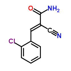 3-(2-chlorophenyl)-2-cyano-prop-2-enamide结构式