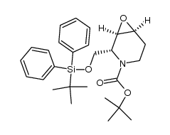 (1R,2R,6S)-2-(tert-butyldiphenylsilanyloxymethyl)-7-oxa-3-azabicyclo[4.1.0]heptane-3-carboxylic acid tert-butyl ester结构式