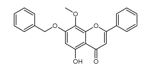7-benzyloxy-5-hydroxy-8-methoxy-2-phenyl-chromen-4-one结构式