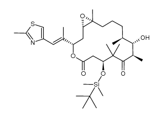 (1S,3S,7S,10R,11S,12S,16R)-7-((tert-butyldimethylsilyl)oxy)-11-hydroxy-8,8,10,12,16-pentamethyl-3-((E)-1-(2-methylthiazol-4-yl)prop-1-en-2-yl)-4,17-dioxabicyclo[14.1.0]heptadecane-5,9-dione结构式