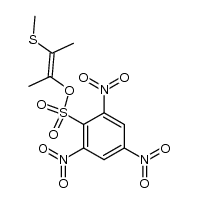 (E)-2-methylsulfanyl-3-(2,4,6-trinitro-benzenesulfonyloxy)-but-2-ene结构式