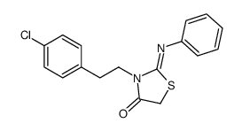 3-[2-(4-chlorophenyl)ethyl]-2-phenylimino-1,3-thiazolidin-4-one结构式