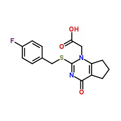 1H-Cyclopentapyrimidine-1-acetic acid, 2-[[(4-fluorophenyl)Methyl]thio]-4,5,6,7-tetrahydro-4-oxo-结构式