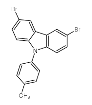 3,6-二溴-9-(4-甲基苯基)-9H-咔唑结构式