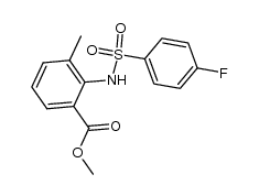 Methyl 2-[[(4-fluorophenyl)sulfonyl]amino]3-methyl benzoate结构式