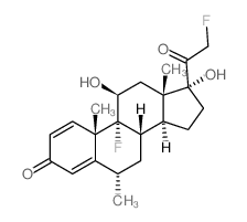 Pregna-1,4-diene-3,20-dione,9,21-difluoro-11,17-dihydroxy-6-methyl-, (6a,11b)- (9CI)结构式