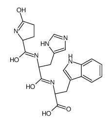 (2S)-2-[[(2S)-3-(1H-imidazol-5-yl)-2-[[(2S)-5-oxopyrrolidine-2-carbonyl]amino]propanoyl]amino]-3-(1H-indol-3-yl)propanoic acid结构式