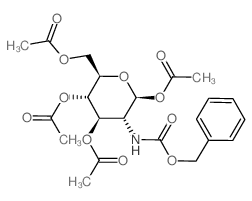 1,3,4,6-tetra-O-acetyl-2-(((benzyloxy)carbonyl)amino)-2-deoxy-&beta;-D-glucopyranose (en).&beta;.-D-Glucopyranose, 2-deoxy-2-[[(phenylmethoxy)carbonyl]amino]-, 1,3,4,6-tetraacetate (en)结构式