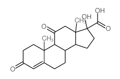 Androst-4-ene-17-carboxylicacid, 17-hydroxy-3,11-dioxo-, (17a)- (9CI)结构式