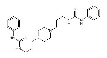 3-phenyl-1-[3-[4-[3-(phenylthiocarbamoylamino)propyl]piperazin-1-yl]propyl]thiourea结构式