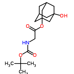 N-叔丁氧羰基-3-羟基-1-金刚烷基-D-甘氨酸结构式