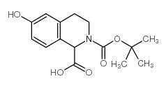 2-Boc-6-羟基-1,2,3,4-四氢异喹啉-1-甲酸结构式