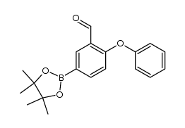2-phenoxy-5-(4,4,5,5-tetramethyl[1,3,2]dioxaborolan-2-yl)benzaldehyde结构式
