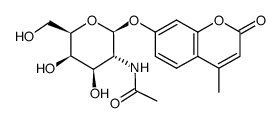 4-甲基伞形酮-2-乙酰氨基-2-脱氧-β-D-吡喃半乳糖苷结构式