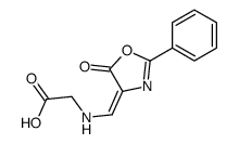 2-[(5-oxo-2-phenyl-1,3-oxazol-4-ylidene)methylamino]acetic acid结构式