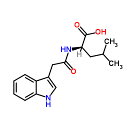 N-(3-吲哚基乙酰基)-L-亮氨酸结构式
